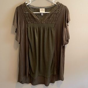Size XL Knox Rose from Target Olive Green Blouse
